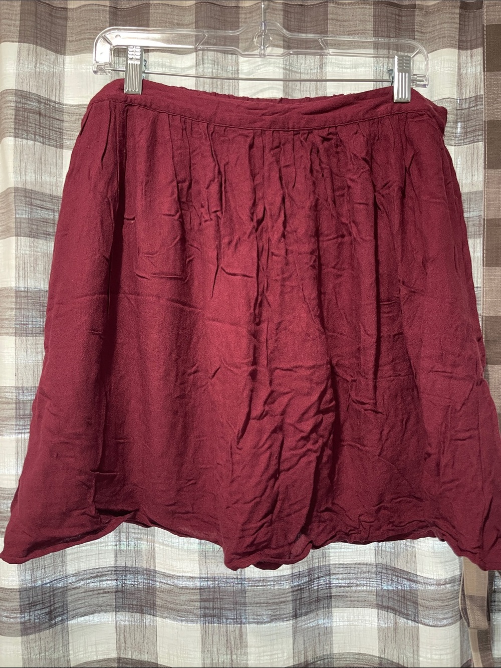 Old Navy Burgundy Gathered Mini Skirt